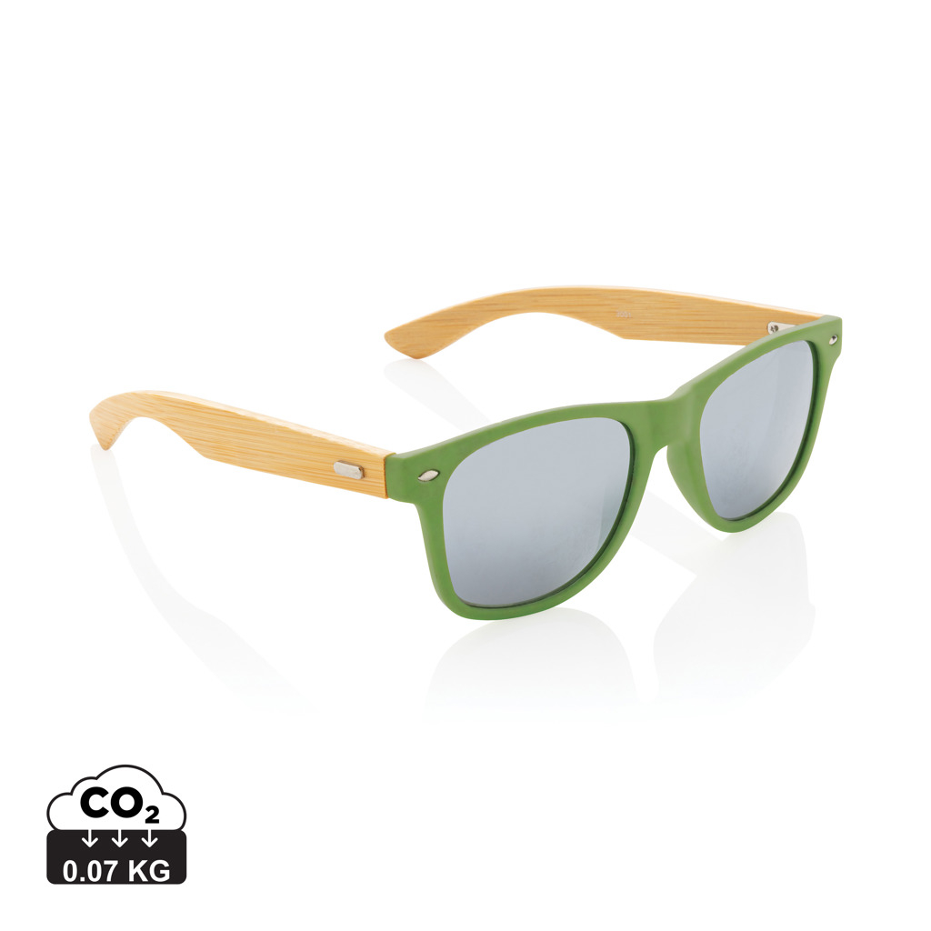 Lunettes de soleil personnalisables en bambou et plastique recyclé Vert 